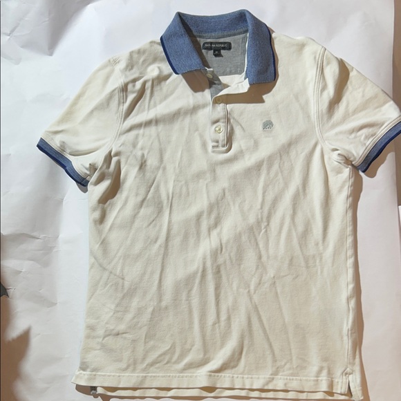 Banana Republic Other - Banana Republic Cream Polo with Blue Accents